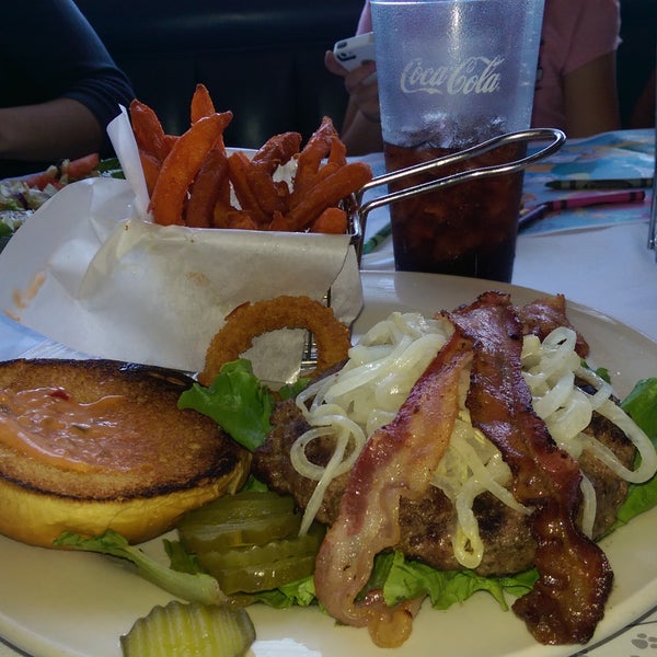 The ranch burger is packed with everything good!