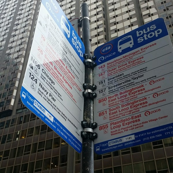 CTA Bus Stop 1105 The Loop Michigan & Lake/Randolph
