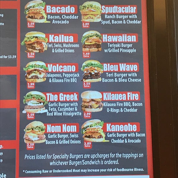 Teddy's 2024 burger menu