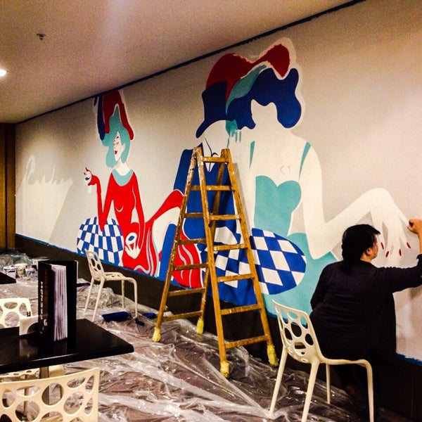 Wall painting in progress