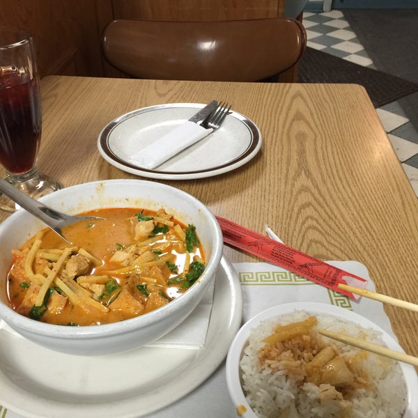 I enjoyed the big tofu chunks in the miso soup. The red curry was super minty for my liking.