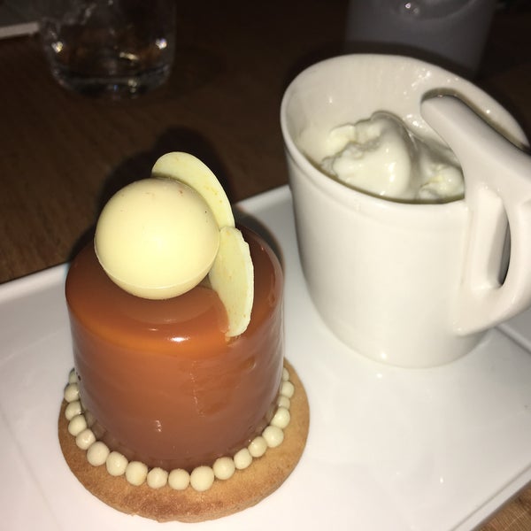 Amazing Basque food. Everything is great and service is swift. Here is the salted caramel cake with sheep milk ice cream!