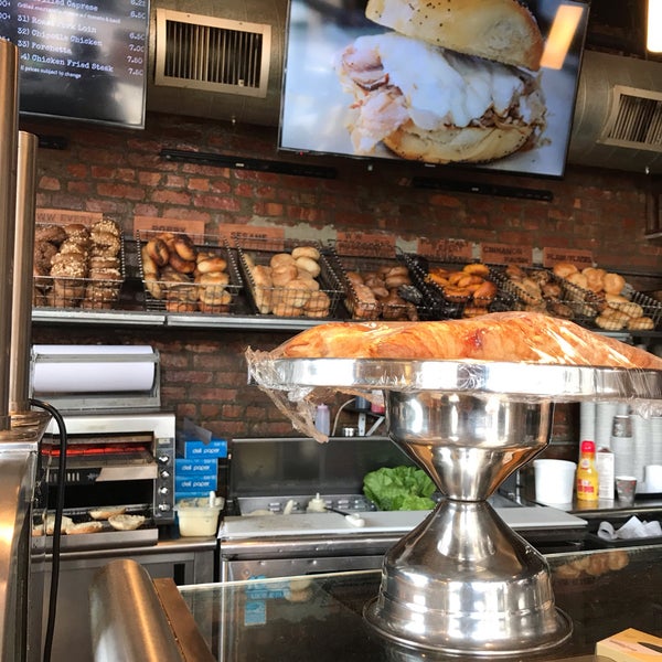 Photo taken at Brownstone Bagel &amp; Bread Co by Jenn C. on 4/13/2019