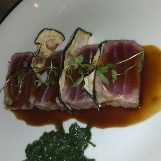 Pic of the tuna steak w/ orange soy veal reduction. YUM.