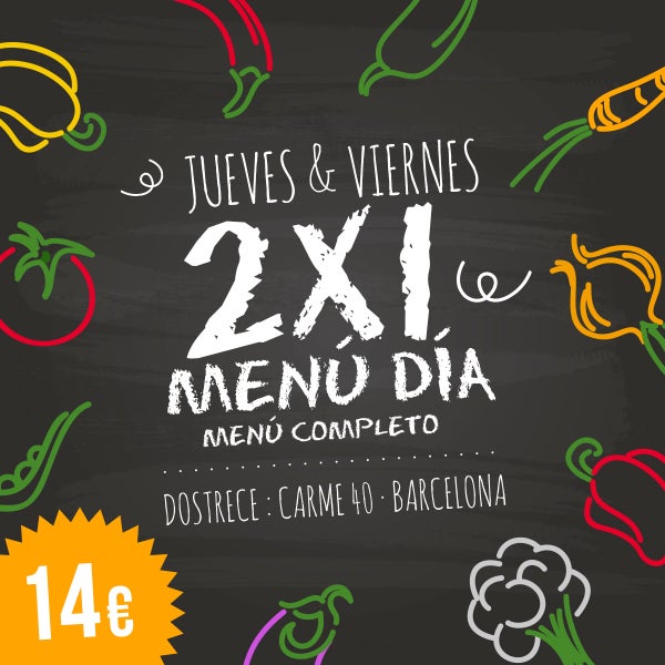 ?Quieres comer con tu amigo(a) especial? Menu del dia 2x1* solo este Juev. y Vierneshttp://bit.ly/1y8lsC3 *precio 14? (iva incl.)