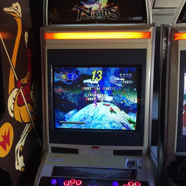I love High Scores. $5 for an hour, $10 for the whole day, and a great, constantly-changing selection of games. Here's a machine playing Christmas NiGHTS!