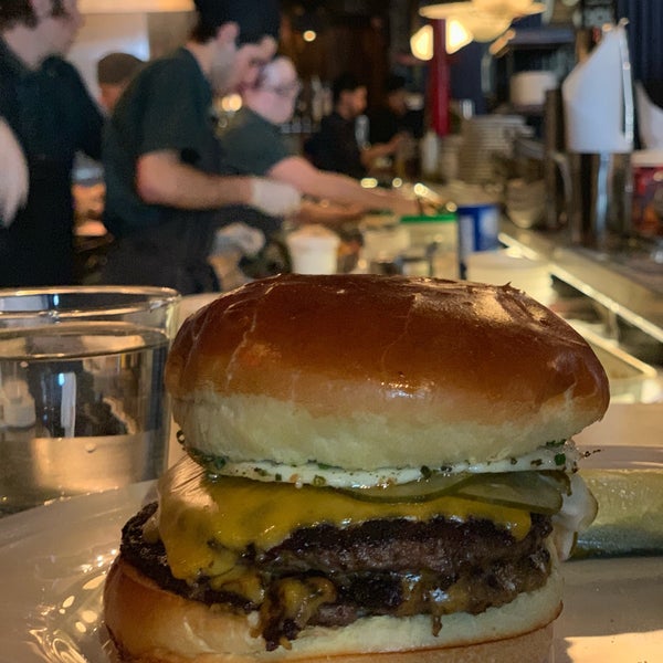 Amazing!!! Burger with egg is a must and order fries. The bar downstairs opens at 5 and is a good place to hang if you have to wait, which you will!