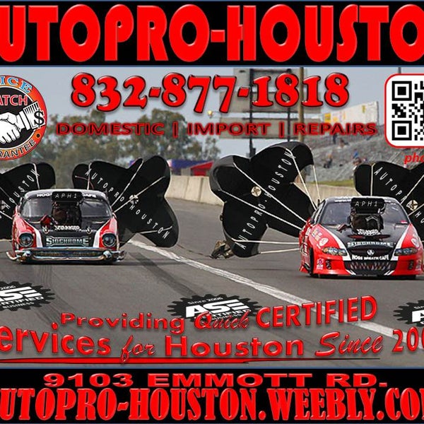 Same services for LESS! Summer is approaching . . . Get your vehicle checked today @ AutoPRO-Houston for LESS. A lot LE$$ @ 9103 Emmott Rd. - 77040 or Call 832-877-1818 today for service today.