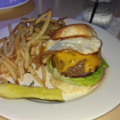 Want to play it safe? Order the Cooper.Burger ... Comes with bacon, cheese, and an egg. It's big and delicious.