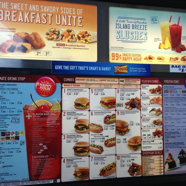 Menu at Sonic Drive-In fast food, Laurel, MS-15