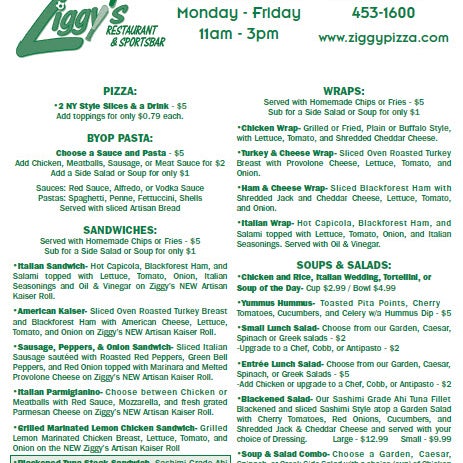 Fast Lunch is Back!  Mon - Fri with many items $5 or less!