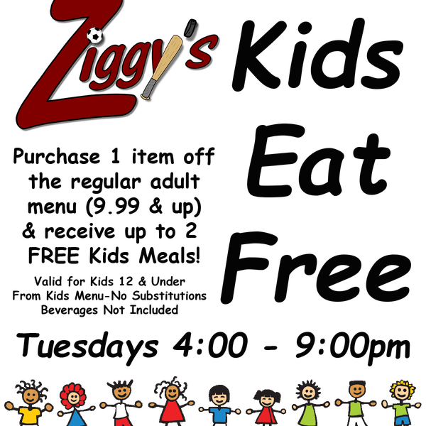 Kid's eat free on Tuesday's from 4P-9P!  See offer for more details...