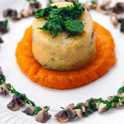 JustPolenta with a choice of topping: spinach and mushroom or vegan bolognese.JustDelicious!