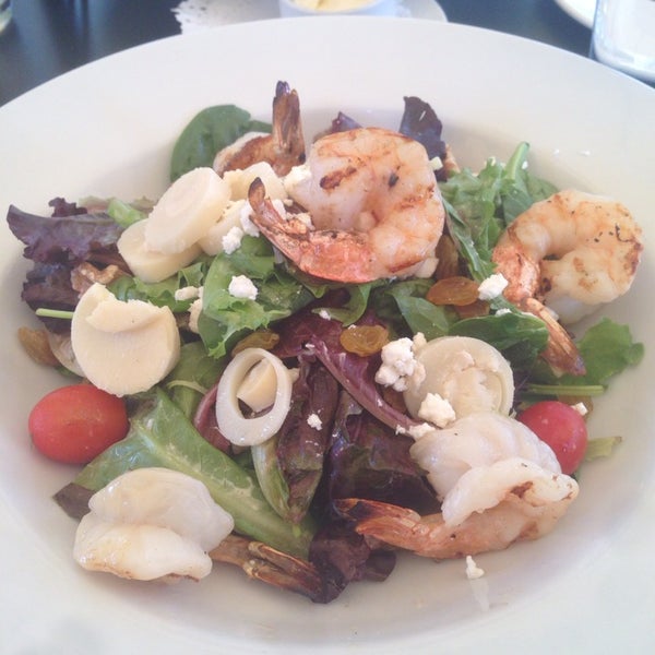 Grilled shrimp salad was light and tasty