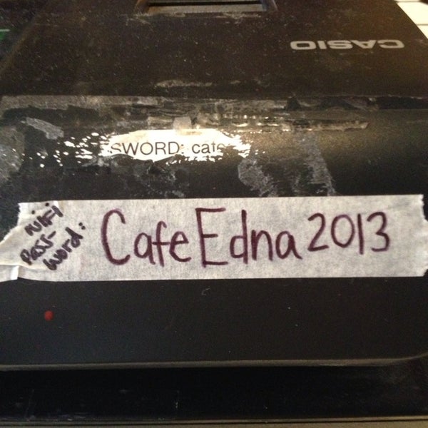 Wifi pwd: CafeEdna2013