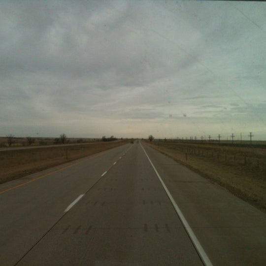 Wyoming / Nebraska State Line Border Crossing in Pine Bluffs