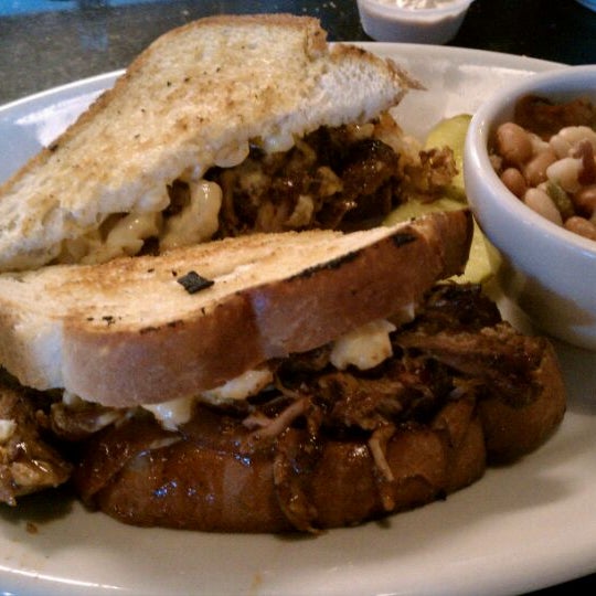 Try the Macinator! It's a new sandwich on toasted sourdough bread with pulled pork and Mac & cheese.
