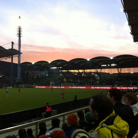 Photo taken at Gerhard Hanappi Stadium by Philipp on 3/3/2012