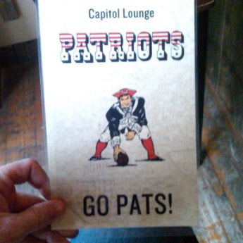 Pats bar on Football Sundays with Pats only menu.
