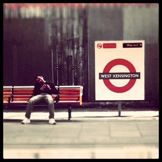 Photo taken at West Kensington London Underground Station by Billy F. on 7/20/2011