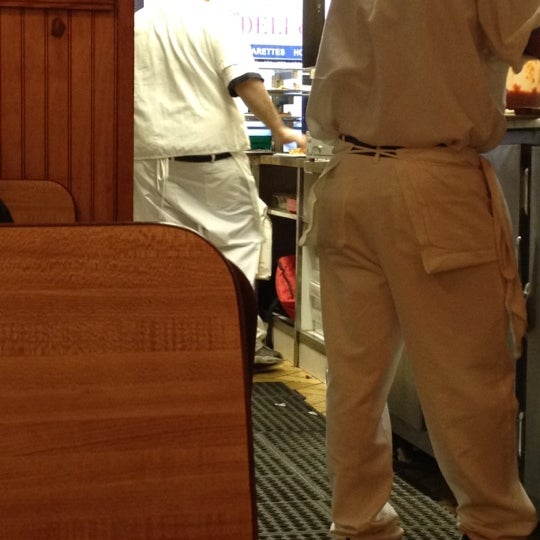 Semi-new guy at the counter w/ a heavy Brooklyn accent. I think they pay him in pizza.