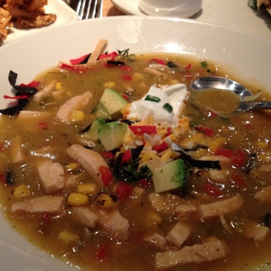 Chicken tortilla soup is heat. The presentation is amazing. Yummy