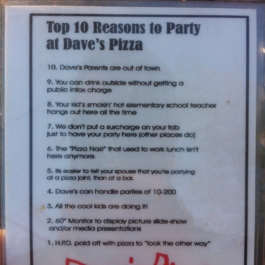 8/2/2011에 Jeff P.님이 Dave&#39;s Pizza에서 찍은 사진