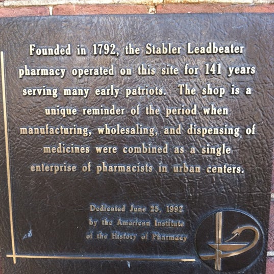 Photo taken at Stabler-Leadbeater Apothecary Museum by Benjamin M. on 11/6/2011