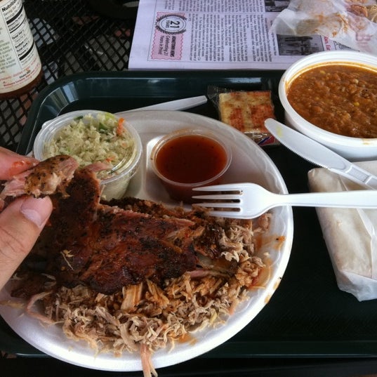 Photo taken at Old Brick Pit Barbecue by Towner B. on 7/7/2011