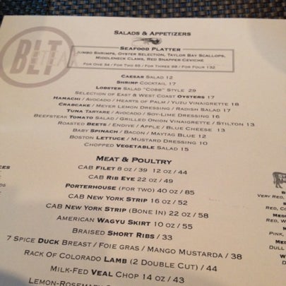 Foto diambil di BLT Steak oleh Jay P. pada 8/9/2012