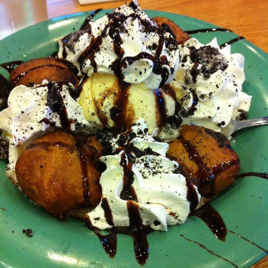 Try the Fried Oreos! They're a local dessert, so they're not on the menu.