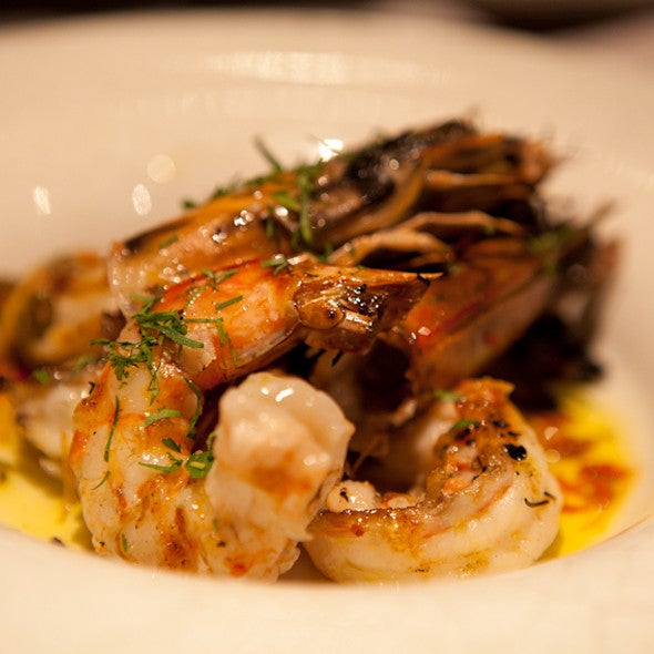Charcoal grilled prawns, chilli, garlic and lemon - so juicy, so succulent, all about the open flames.