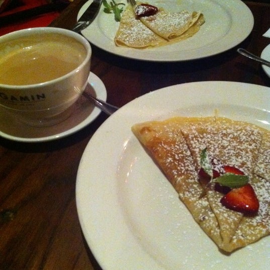 The crepe + cafe au lait is the perfect snack on a cold winter night.