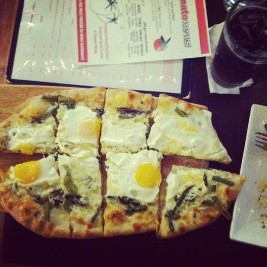 I was the first person to try the egg and asparagus pizza and I do have to say you should all try it!