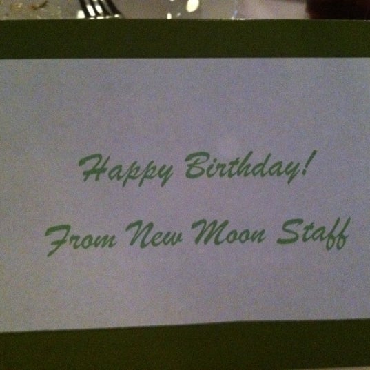 Photo taken at New Moon Restaurant by Karla J. on 3/18/2012