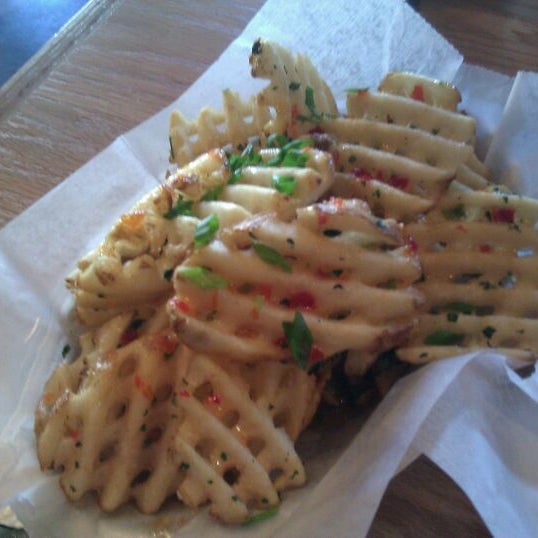 One order of waffle fries is probably good for two people, unless you're a pig.