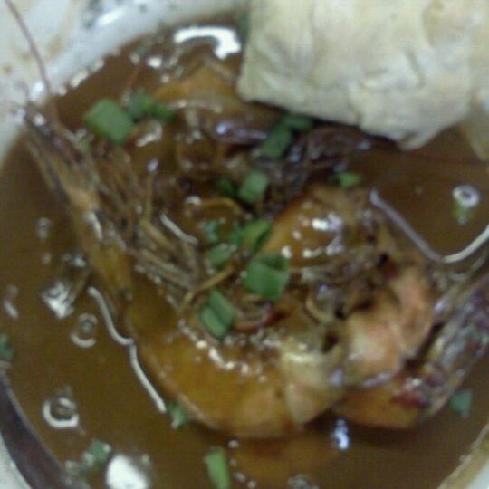 the bbq shrimp is unbelievable, served with a rosemary biscuit.