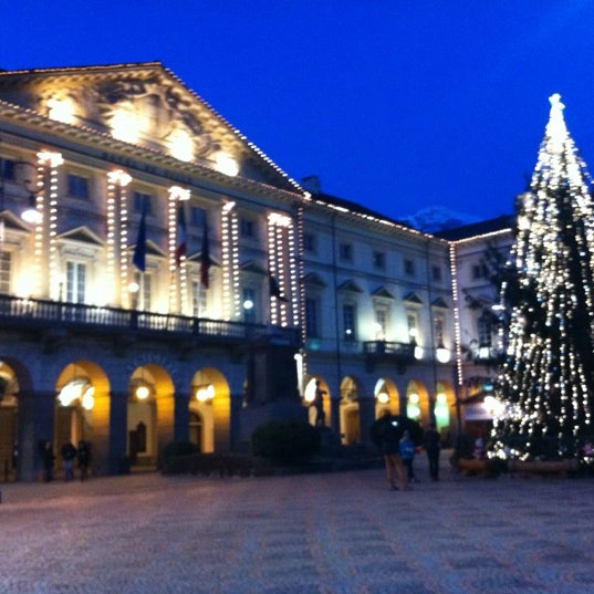 Photo taken at Piazza Chanoux by roberto o. on 1/1/2012