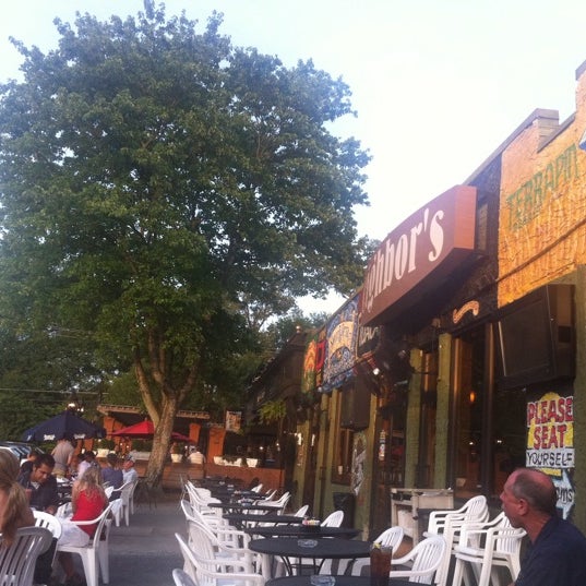 Voted best outdoor seating by two guys drinking sitting outside.