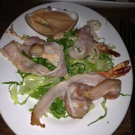 The prawns come wrapped in raw bacon. Still figuring out if that's intentional. Rethink this menu item if ordering it.