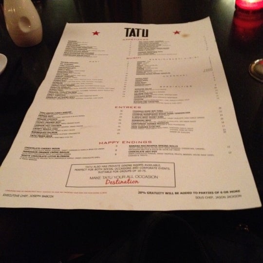 Foto tomada en Tatu Asian Restaurant &amp; Lounge  por MISSLISA el 5/18/2012