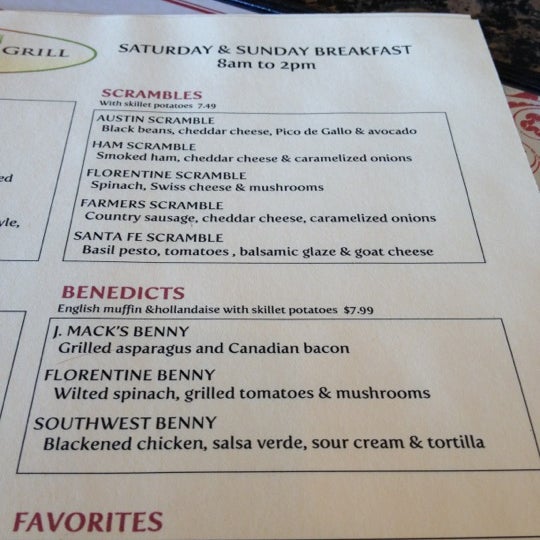 Try the new breakfast/brunch menu!