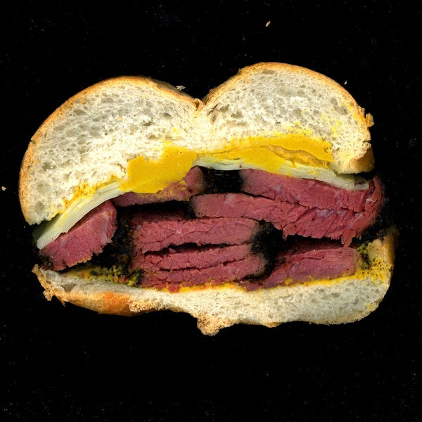 Hot Pastrami, Mustard, and Provolone, on a Roll