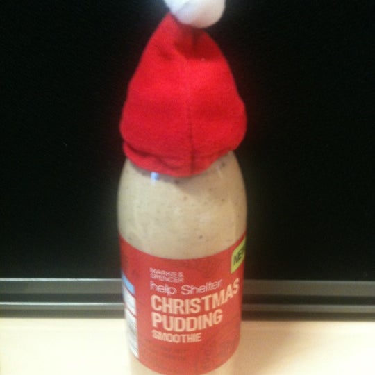 help Shelter and try the new Christmas Pudding Smoothie complete with Santa Hat!