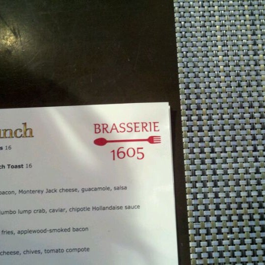 Photo taken at Brasserie 1605 by Judy H. on 1/15/2012