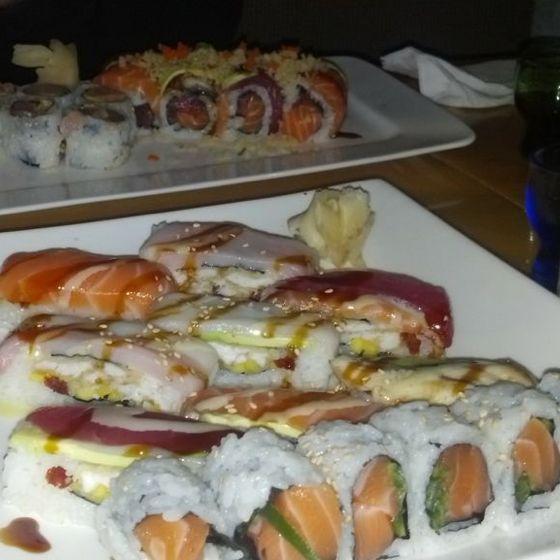 My friend & I got 5 specialty rolls, 2 regular rolls & 2 bottles of sake for a little over $100. Great sushi, not too expensive. New Orleans and Golden Sands rolls were great (4 of 4 petals via Fondu)
