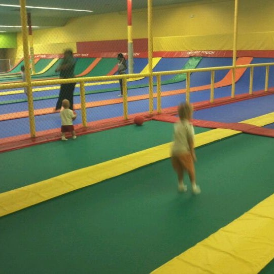 Jump on all the huge trampolines!