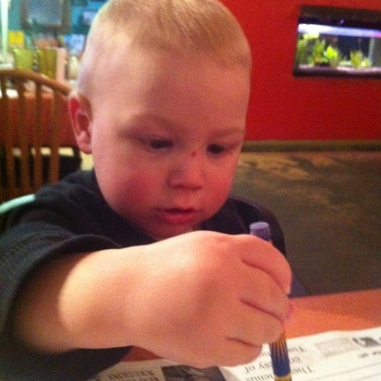 Tristan says it's fun to color on the menus