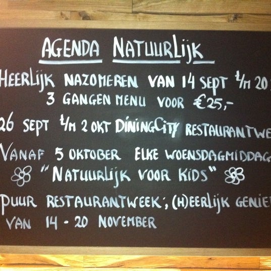 Das Foto wurde bei Restaurant Natuurlijk von Niels G. am 9/29/2011 aufgenommen