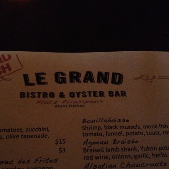 Photo taken at Le Grand Bistro &amp; Oyster Bar by Jean W. on 5/13/2012